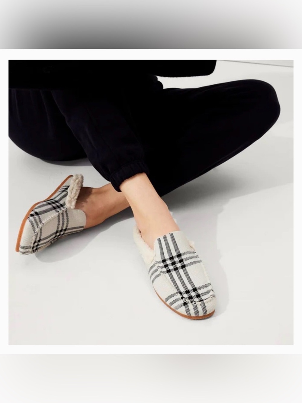 Rothy's The Slipper Plaid Sherpa-Lined Mule Size‎ 11W